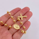 Rosario Virgen Milagrosa Cruz Cristo 12.95 g / 40 cm / 4.8 mm Oro Amarillo 18K