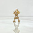 Dije Letra A Corona 1.35gr / 2.5cm / Circones Blancos Oro Amarillo 18K