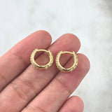 Candongas Colmena 3.05gr / 1.2cm / Circones Blancos Oro Amarillo 18K