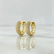 Candongas Colmena 3.05gr / 1.2cm / Circones Blancos Oro Amarillo 18K