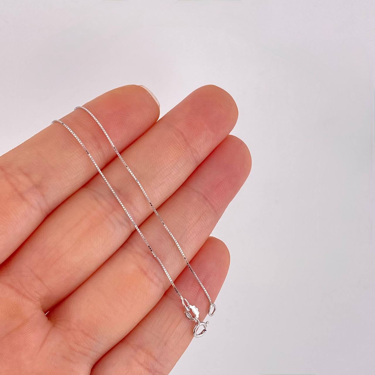 Cadena Veneciana 1.1g / 45cm / 0.5mm Oro Blanco 18K