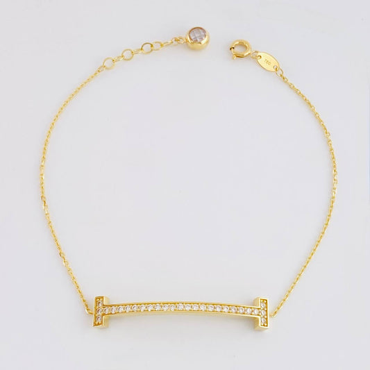 Pulso Aro Seguido Mancuernas Tupido 2.75g / 19.6cm / 0.7mm Oro Amarillo 18K
