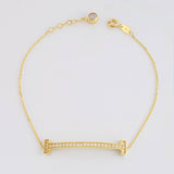 Pulso Aro Seguido Mancuernas Tupido 2.75g / 19.6cm / 0.7mm Oro Amarillo 18K