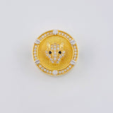 Herraje Tambor Cara De Pantera 5.35 g / 1.8 cm Dos Oros Amarillo Blanco 18K
