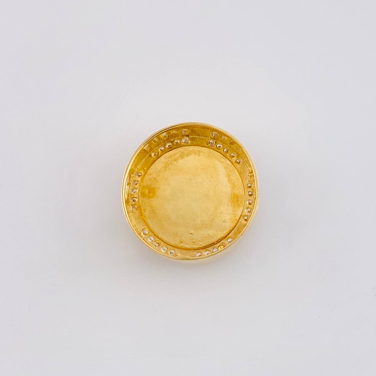 Herraje Tambor Cara De Pantera 5.35 g / 1.8 cm Dos Oros Amarillo Blanco 18K