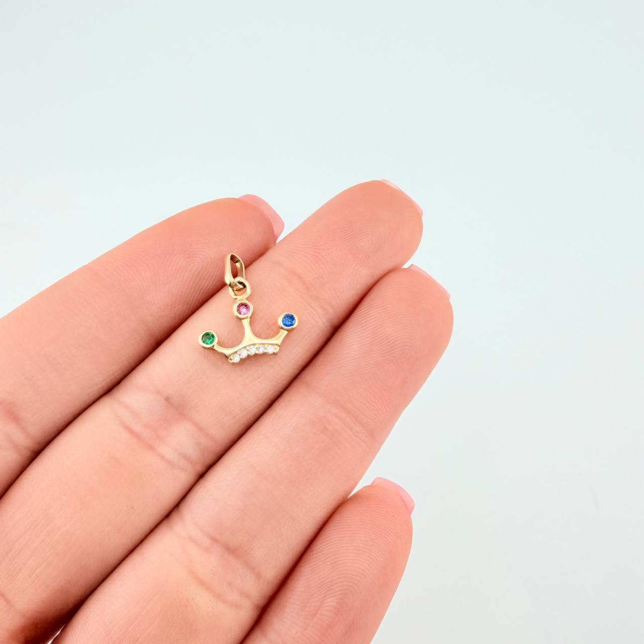 Dije Corona Tres Puntas 0.8 g / 1.5 cm Oro Amarillo 18K
