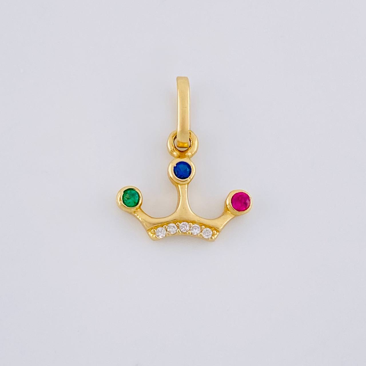Dije Corona 3 Puntas 0.8 g / 1.5 cm Oro Amarillo 18K