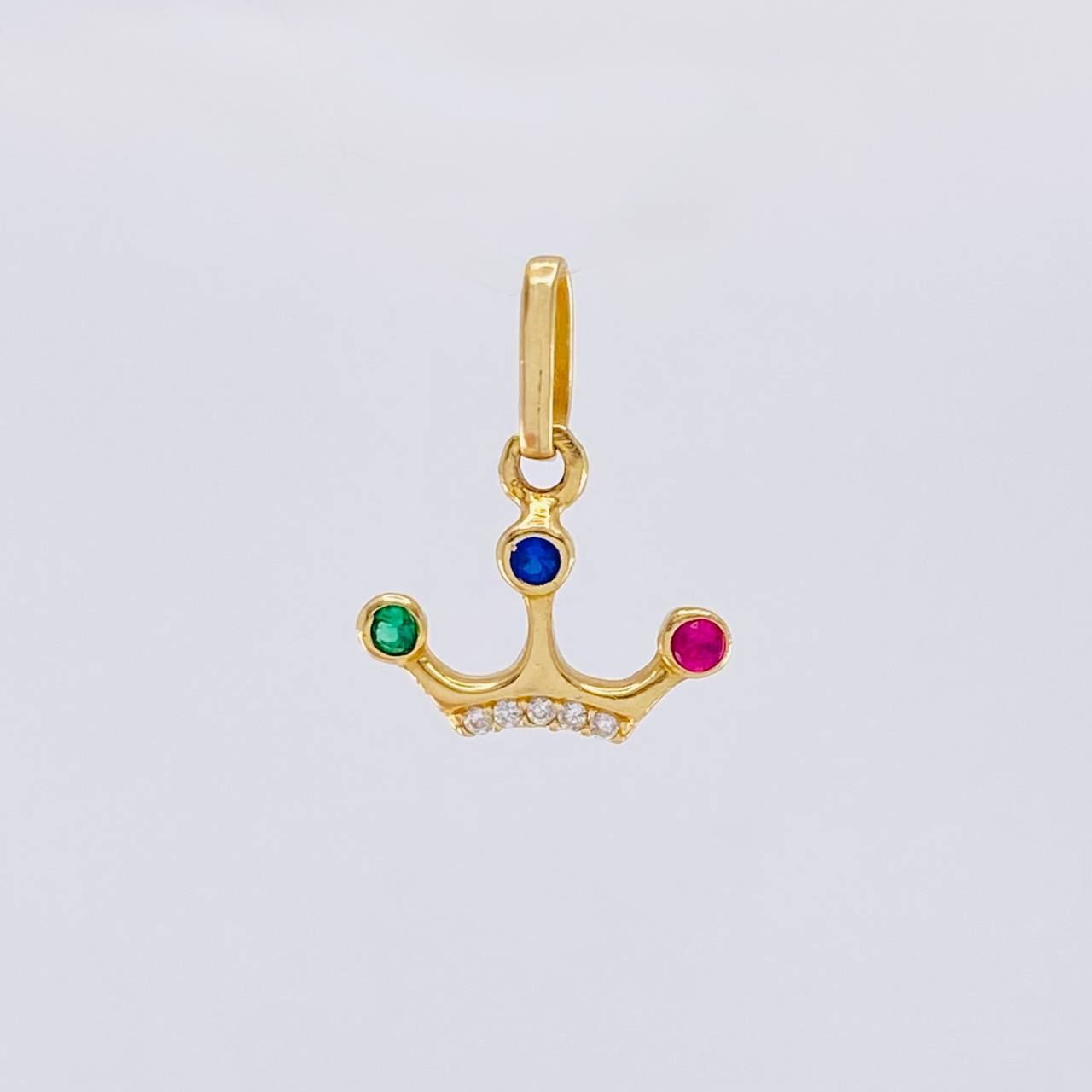 Dije Corona 3 Puntas 0.8 g / 1.5 cm Oro Amarillo 18K