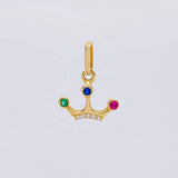 Dije Corona 3 Puntas 0.8 g / 1.5 cm Oro Amarillo 18K