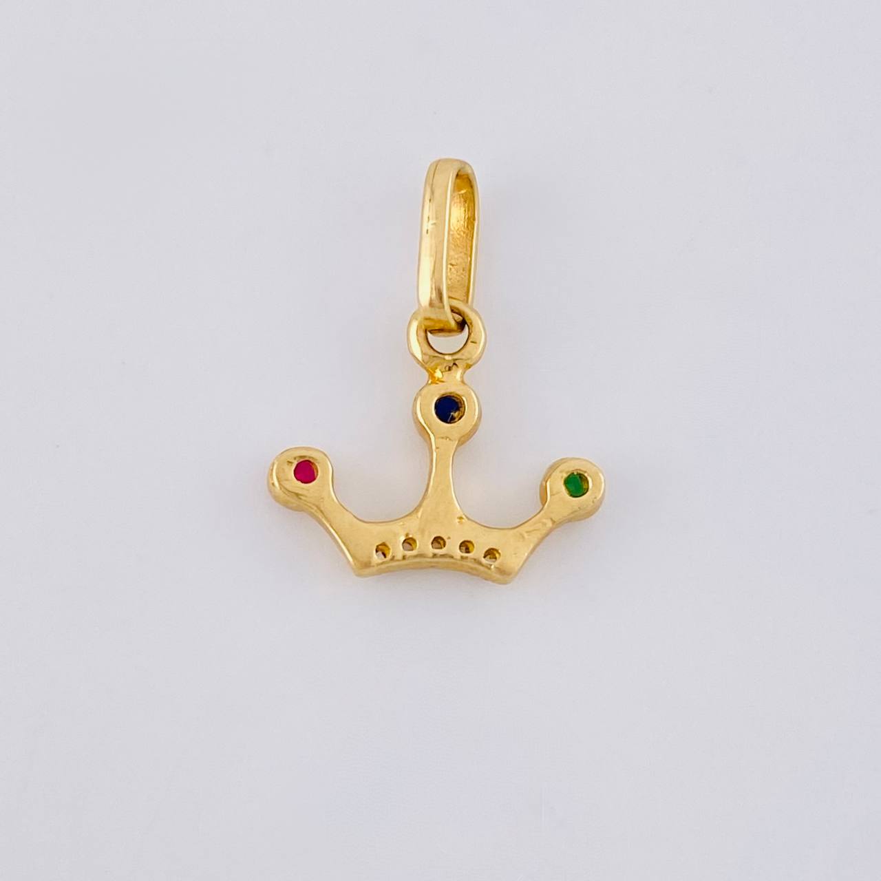 Dije Corona 3 Puntas 0.8 g / 1.5 cm Oro Amarillo 18K