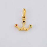 Dije Corona 3 Puntas 0.8 g / 1.5 cm Oro Amarillo 18K