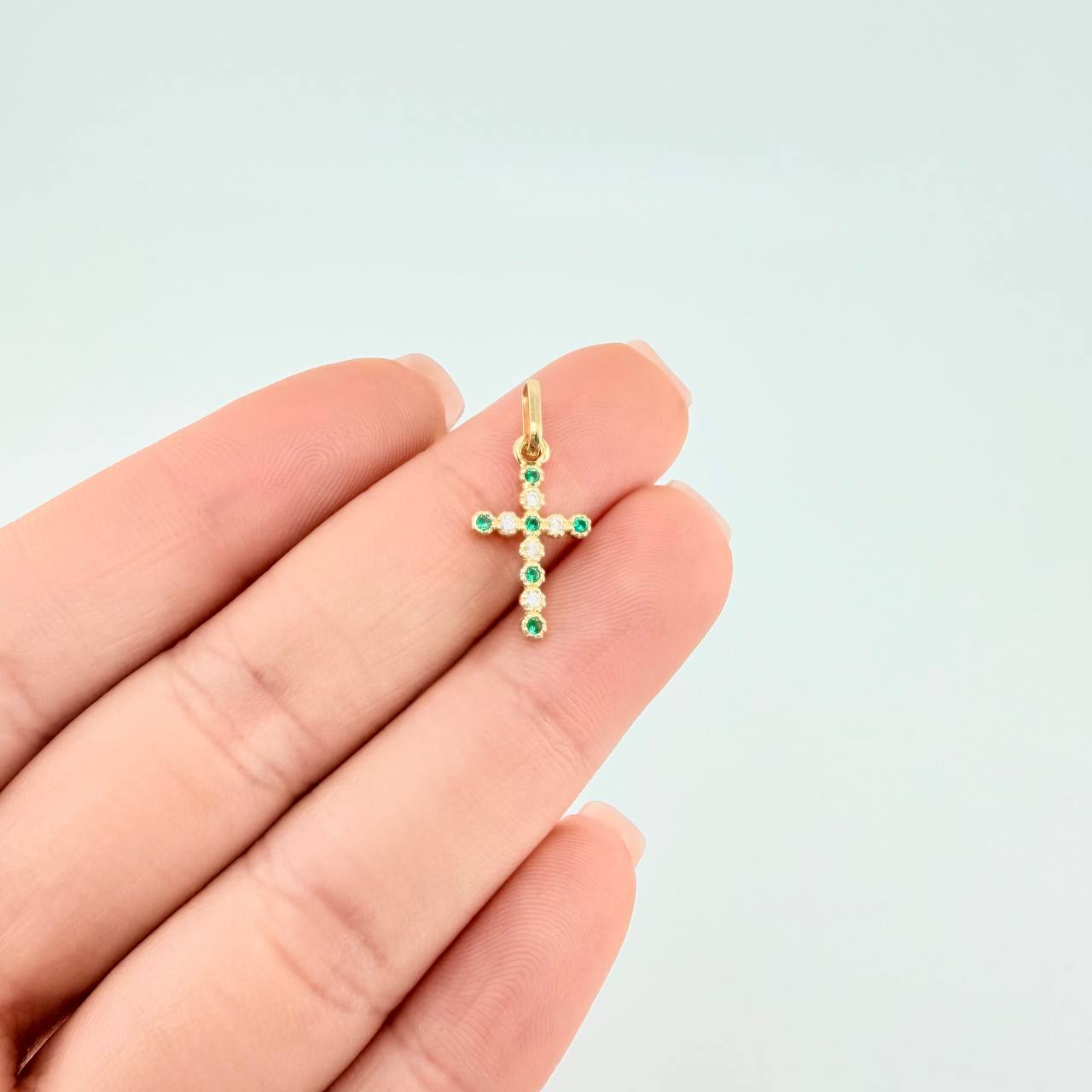 Dije Cruz Tupida 0.7 g / 2.2 cm Oro Amarillo 18K