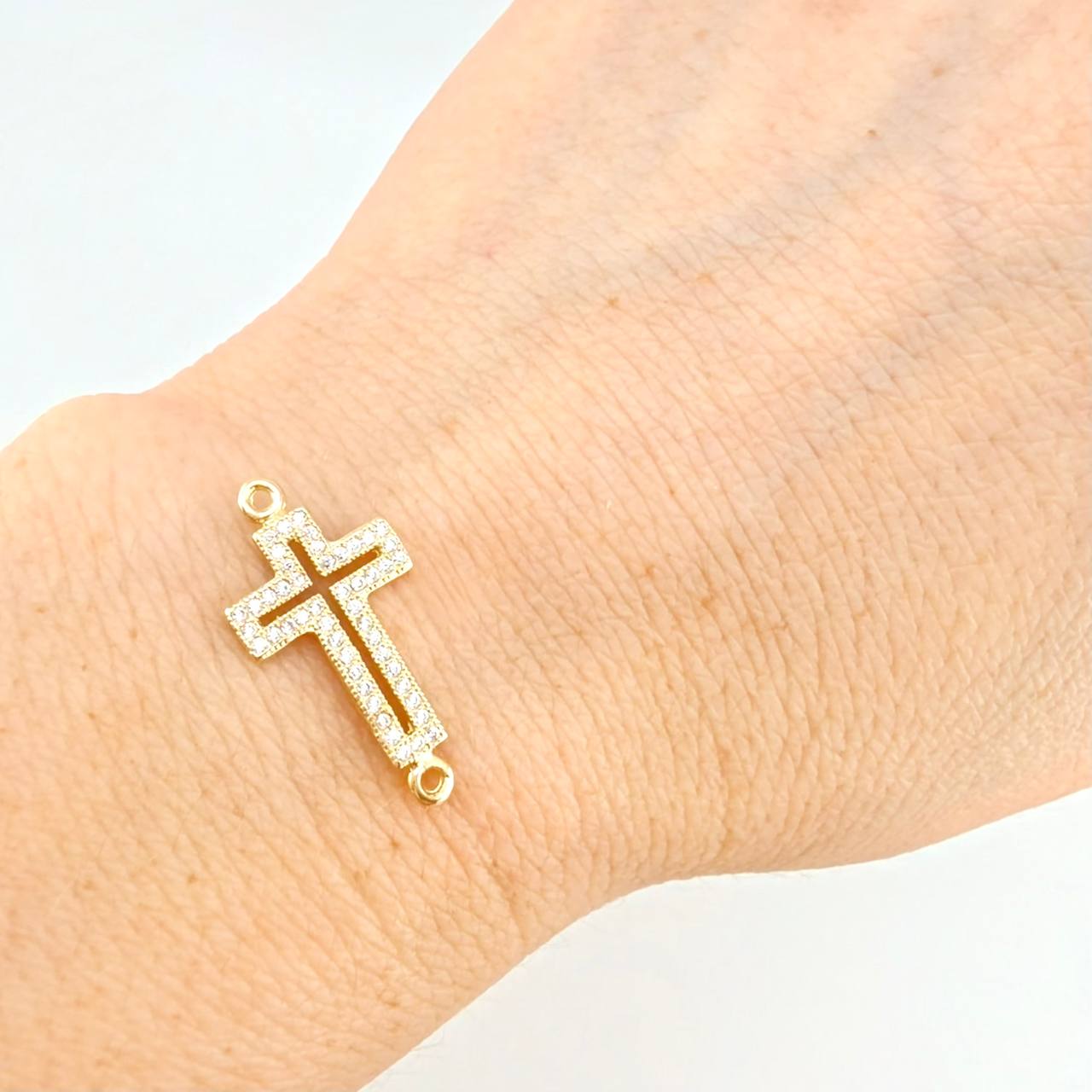Herraje Cruz Tupida 1.6 g / 2.5 cm Oro Amarillo 18K
