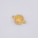 Herraje Circulo Corona 1.6 g / 1.5 cm Oro Amarillo 18K