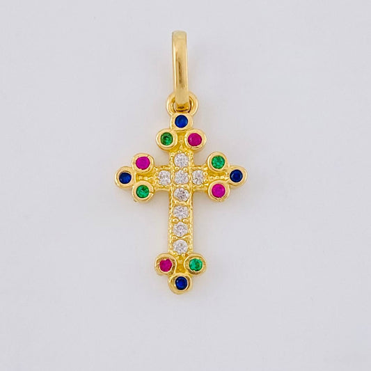 Dije Cruz Tupida 1.1 g / 2 cm Oro Amarillo 18K