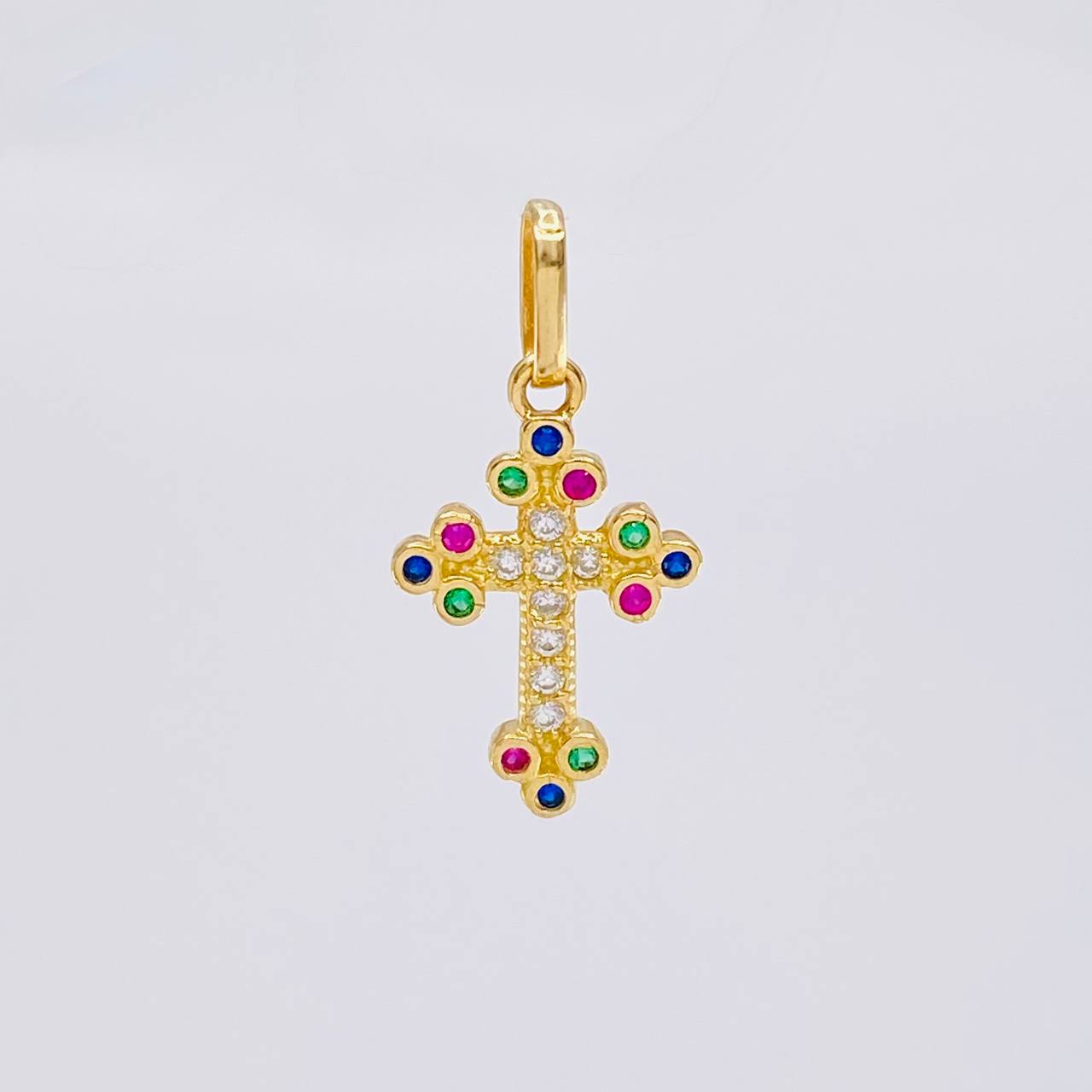 Dije Cruz Tupida 1.1 g / 2 cm Oro Amarillo 18K