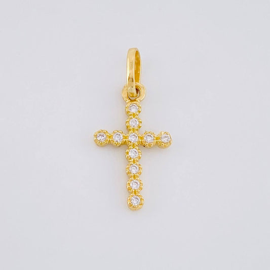 Dije Cruz Tupida 0.7 g / 2 cm Oro Amarillo 18K