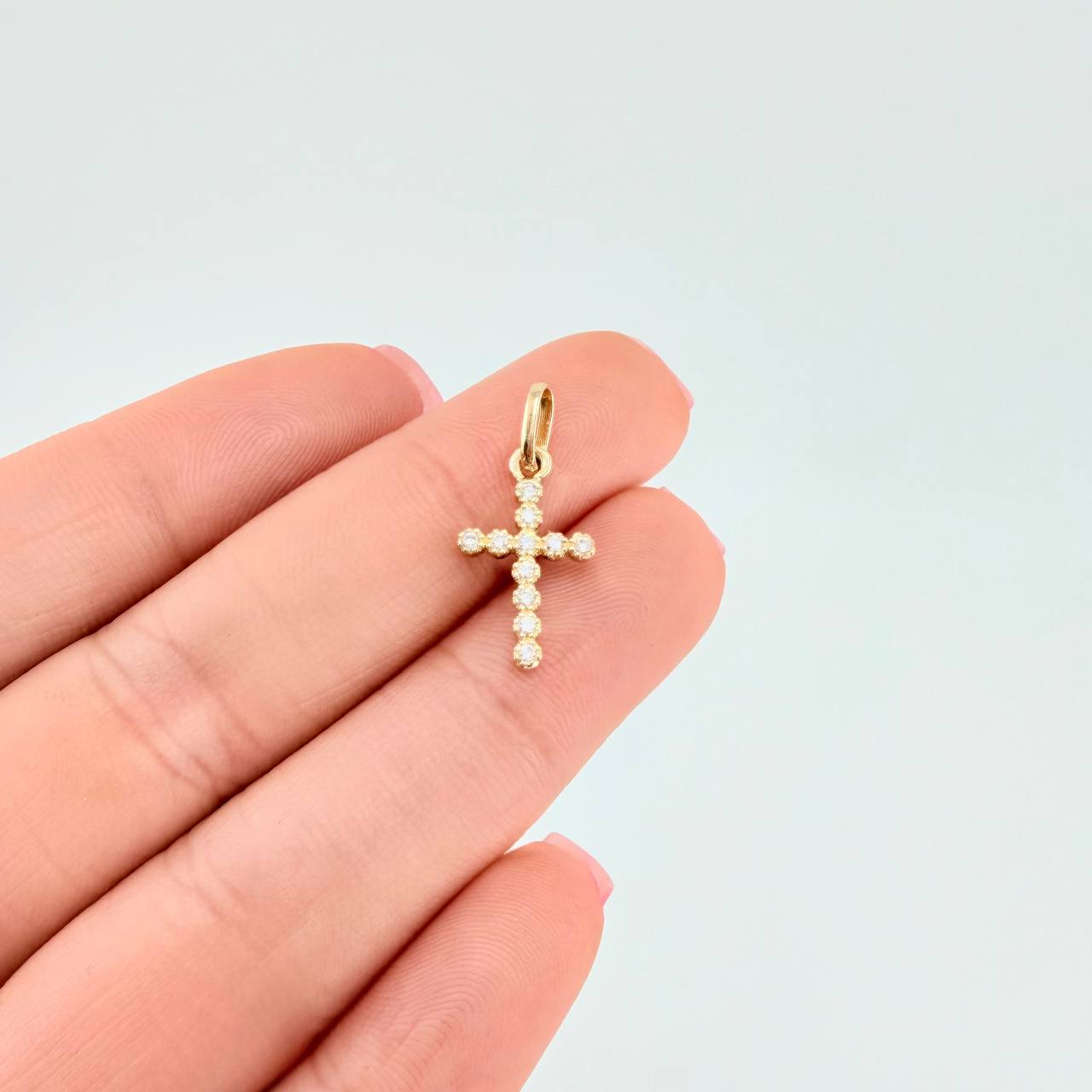 Dije Cruz Tupida 0.7 g / 2 cm Oro Amarillo 18K