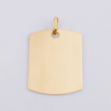 Dije Placa Rectangular Ovalada 1.9 g / 2.8 cm Oro Amarillo 18K