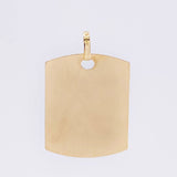 Dije Placa Rectangular Ovalada 1.9 g / 2.8 cm Oro Amarillo 18K