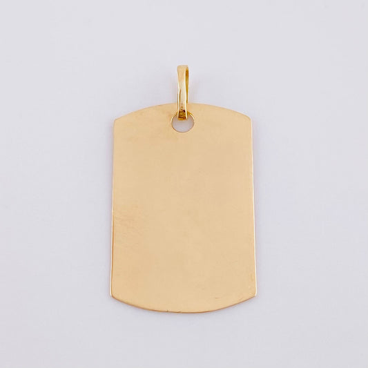 Dije Placa Rectangular Ovalada 1.55 g / 3 cm Oro Amarillo 18K