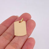 Dije Placa Rectangular Ovalada 0.9 g / 2.4 cm Oro Amarillo 18K