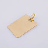 Dije Placa Cuadrada 1.4 g / 2.5 cm Oro Amarillo 18K