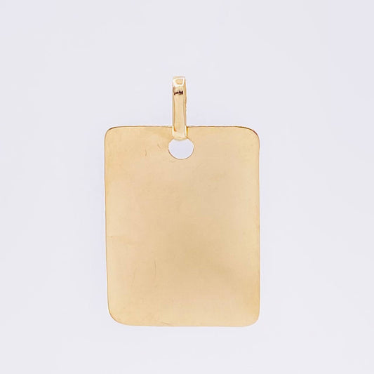 Dije Placa Cuadrada 1.5 g / 2.4 cm Oro Amarillo 18K