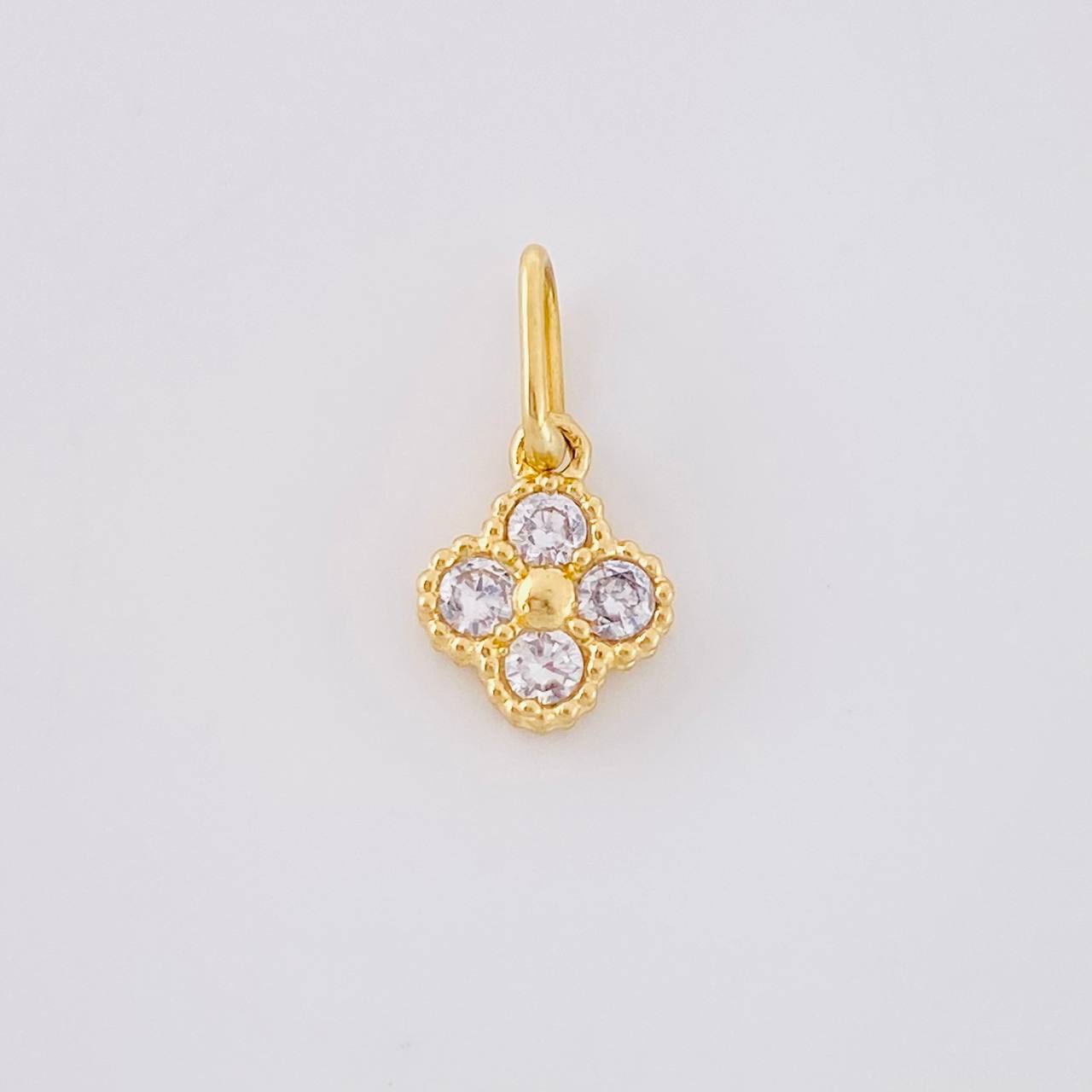 Dije Flor Trebol Cuatro Hojas 0.5 g / 1.2 cm Oro Amarillo 18K