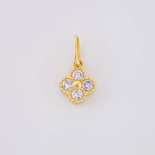 Dije Flor Trebol Cuatro Hojas 0.5 g / 1.2 cm Oro Amarillo 18K