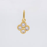 Dije Flor Trebol Cuatro Hojas 0.5 g / 1.2 cm Oro Amarillo 18K