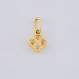 Dije Flor Trebol Cuatro Hojas 0.5 g / 1.2 cm Oro Amarillo 18K
