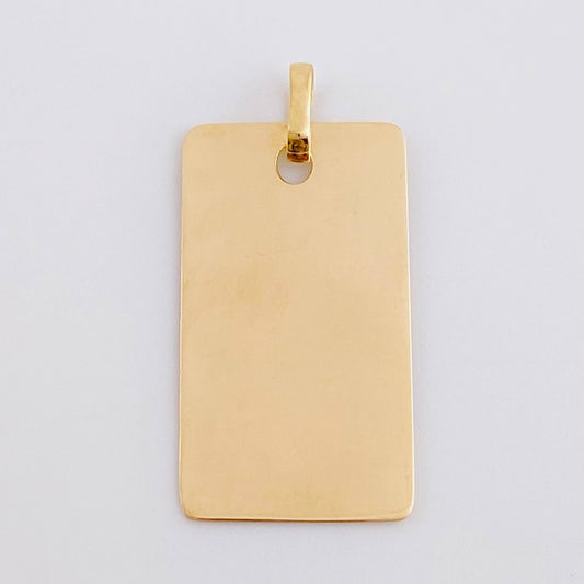 Dije Placa Rectangular 1.45 g / 2.7 cm Oro Amarillo 18K