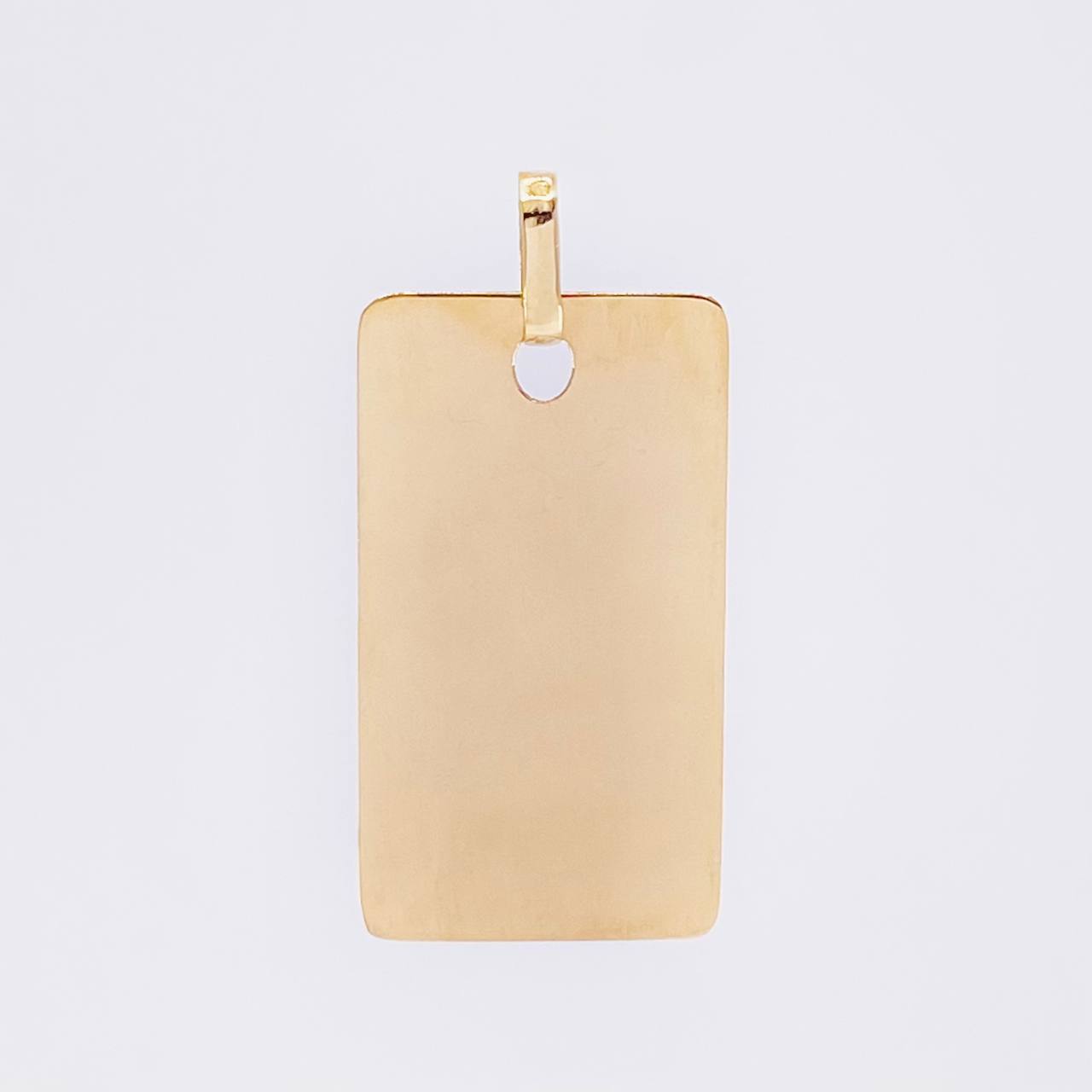 Dije Placa Rectangular 1.4 g / 2.7 cm Oro Amarillo 18K