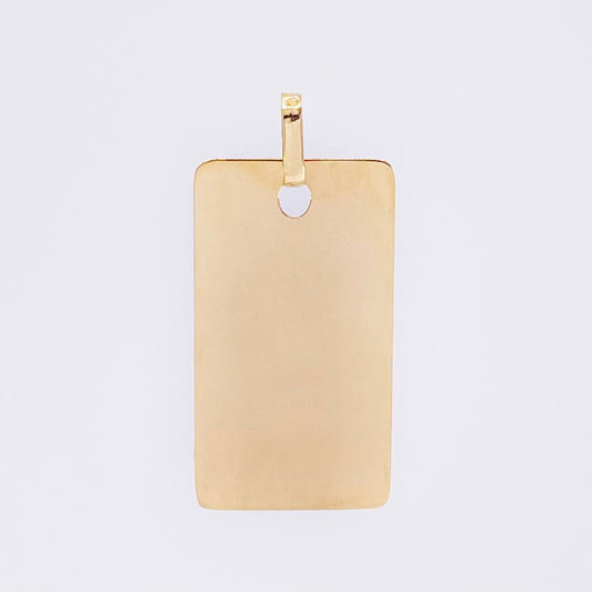 Dije Placa Rectangular 1.4 g / 2.7 cm Oro Amarillo 18K