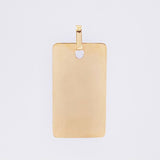 Dije Placa Rectangular 1.4 g / 2.7 cm Oro Amarillo 18K