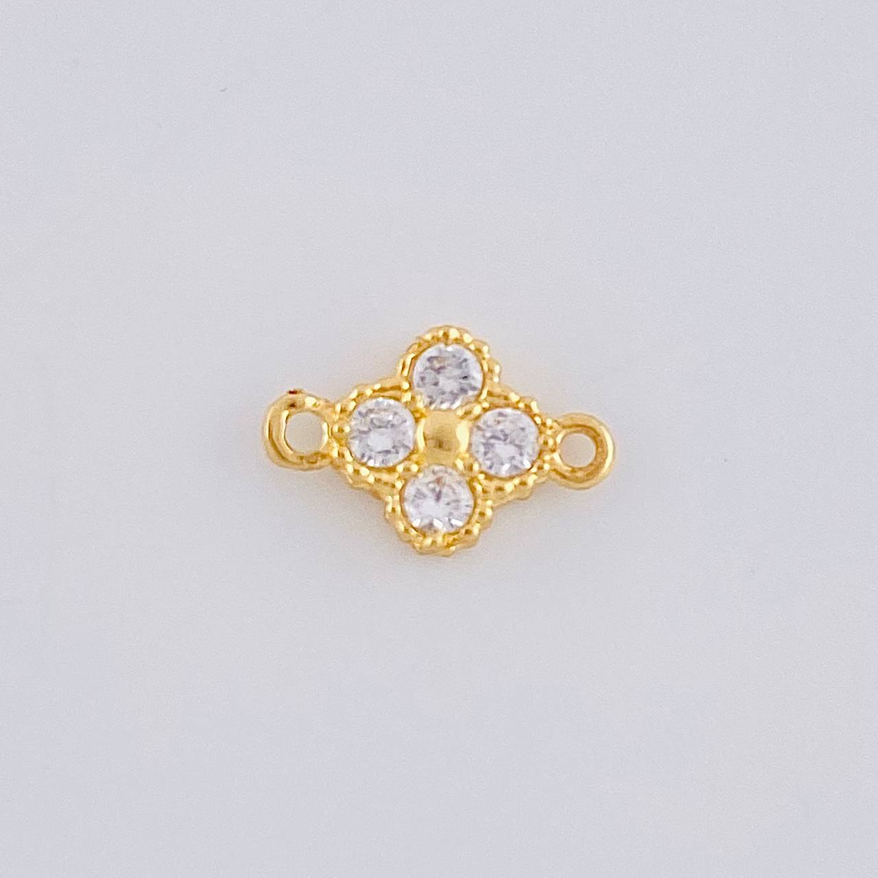 Herraje Flor Trebol Cuatro Hojas 0.45 g / 1 cm Oro Amarillo 18K