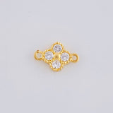 Herraje Flor Trebol Cuatro Hojas 0.45 g / 1 cm Oro Amarillo 18K