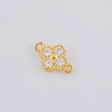 Herraje Flor Trebol Cuatro Hojas 0.4 g / 1 cm Oro Amarillo 18K