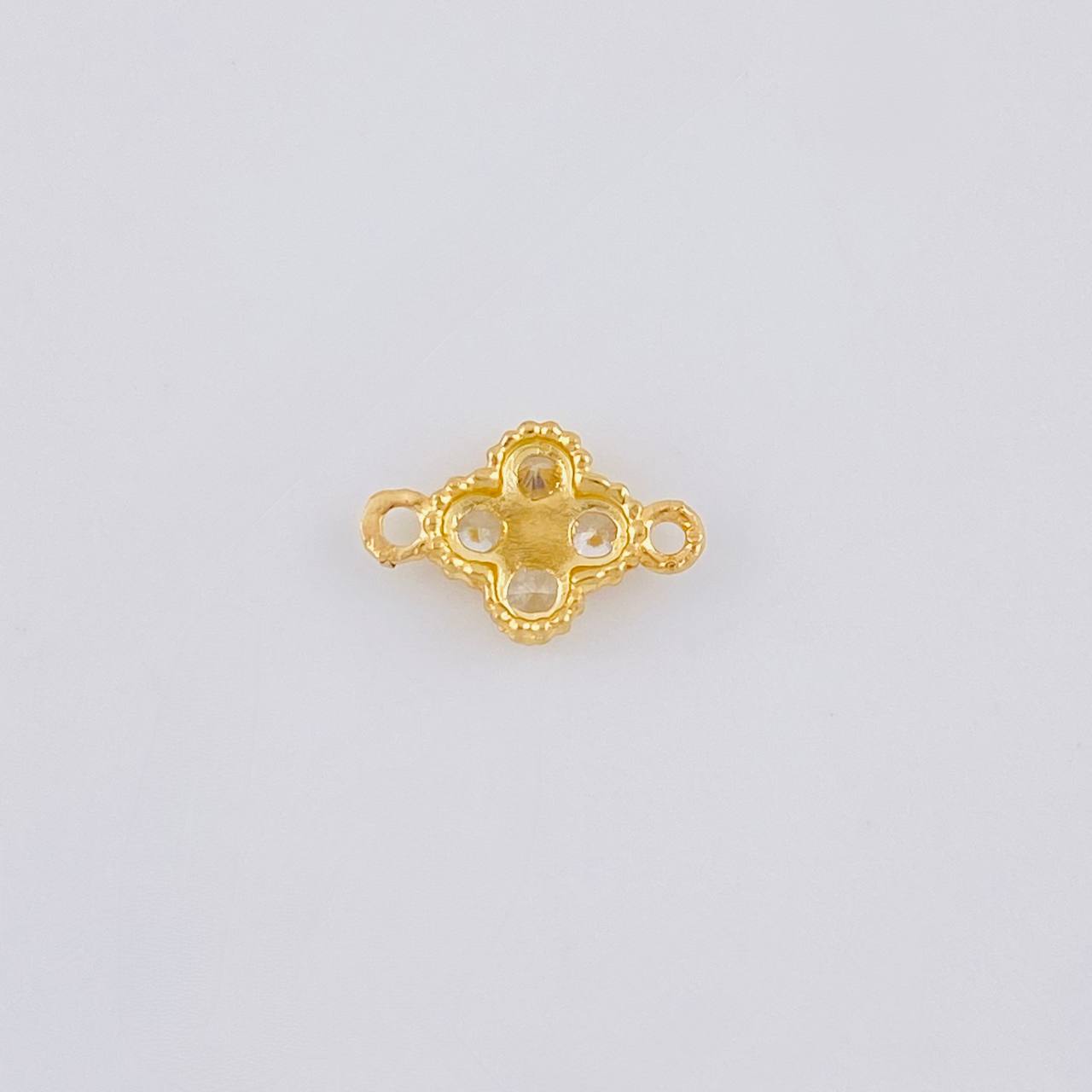 Herraje Flor Trebol Cuatro Hojas 0.4 g / 1 cm Oro Amarillo 18K