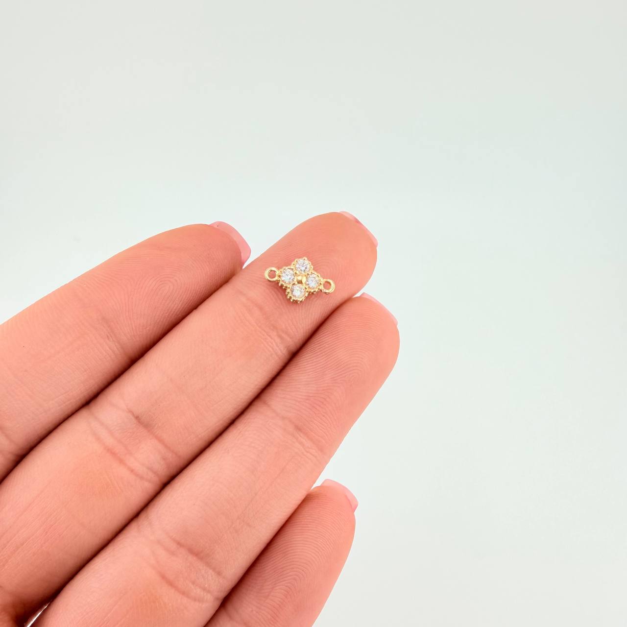 Herraje Flor Trebol Cuatro Hojas 0.45 g / 1 cm Oro Amarillo 18K