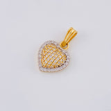 Dije Corazón Tupido 1.75 g / 1.9 cm Oro Amarillo 18K