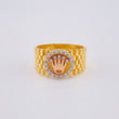 Anillo Correa Enmallada Corona 4.9 g / T6 1/2 Dos Oros Amarillo Rosa 18K