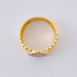 Anillo Correa Enmallada Corona 4.9 g / T6 1/2 Dos Oros Amarillo Rosa 18K
