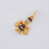 Dije Pato Bolsa Dinero 1.5 g / 2.2 cm Dos Oros Amarillo Blanco 18K