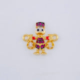 Herraje Pato Bolsa Dinero 1.55 g / 1.6 cm Dos Oros Amarillo Blanco 18K