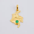 Dije Mapa Colombia Esmeralda 12Pts 1.05 g / 3.5 cm Oro Amarillo 18K