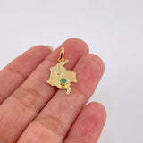 Dije Mapa Colombia Esmeralda 12 Pts 1 g / 3.5 cm Oro Amarillo 18K
