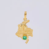 Dije Mapa Colombia Esmeralda 12 Pts 1.05 g / 3.5 cm Oro Amarillo 18K