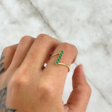 Anillo Estela Vertical 1.55gr / T8 1/2 / Esmeraldas 25pts Oro Amarillo 18K (Joya)